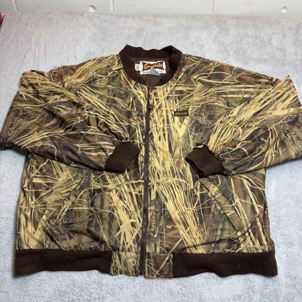 Gamehide Hunting Jacket Men's XXL Brown Green Flyway Camo North Insulated Bomber